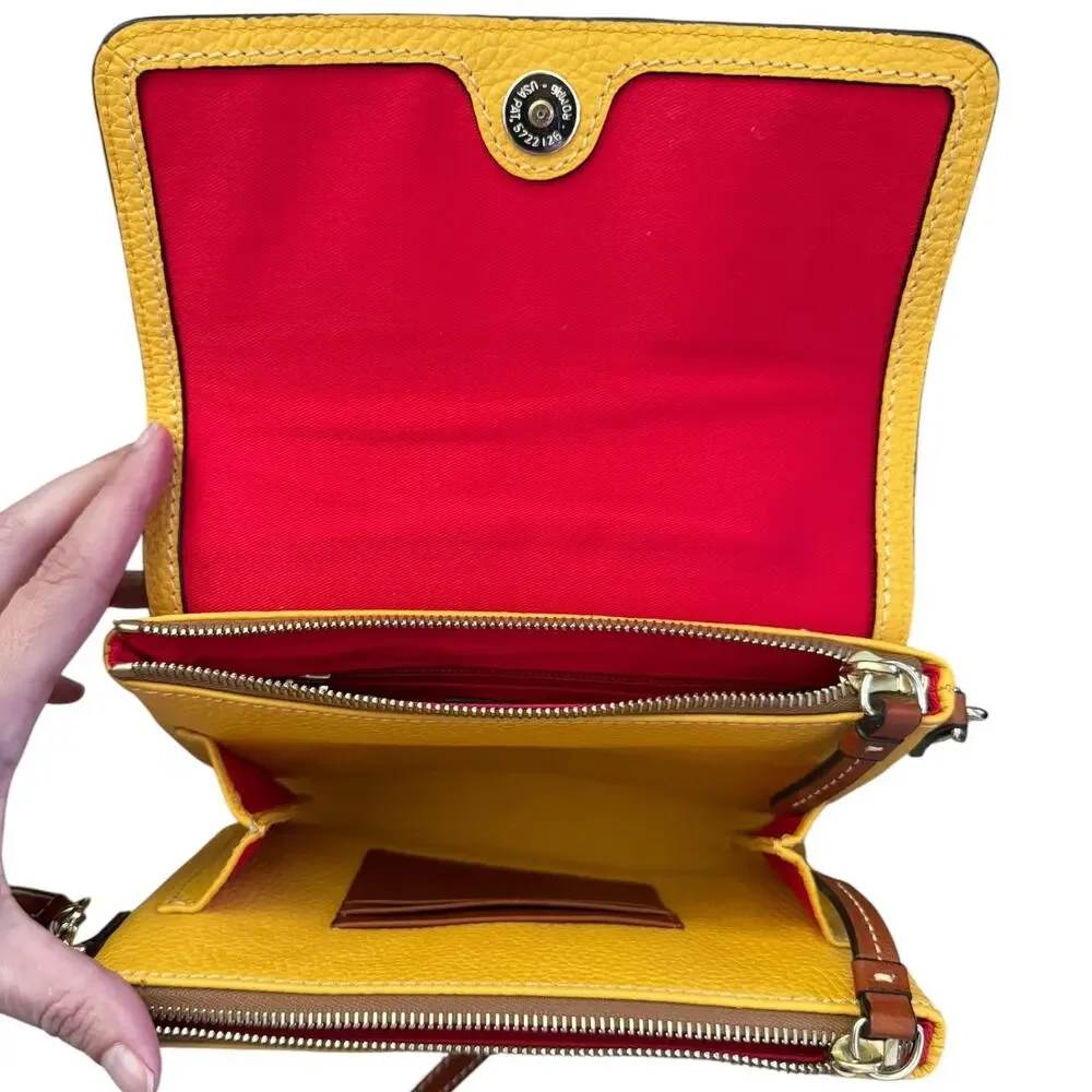 Dooney & Bourke Yellow All Weather Leather Crossbody & Matching Wallet